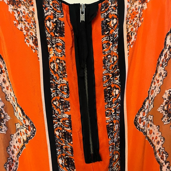 Anthropologie Vibrant Orange and Black Maeve Dress - Picture 4 of 4